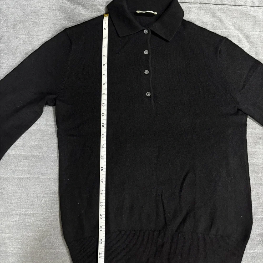 Everlane Women’s Cashmere Black Polo Sweater size M - Picture 5 of 6